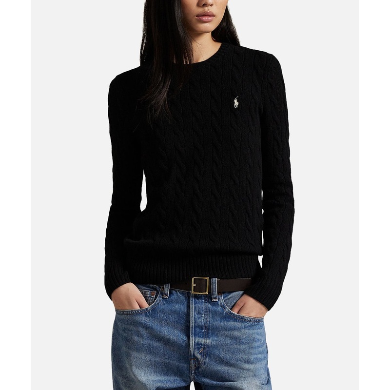 POLO RALPH LAUREN DONNA Crew neck sweater in wool and cashmere