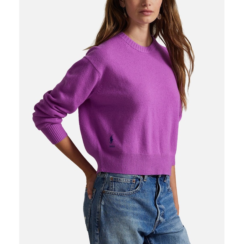 POLO RALPH LAUREN DONNA Crew neck sweater in wool blend