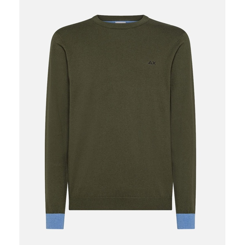 SUN68 Wool and cotton sweater with patch