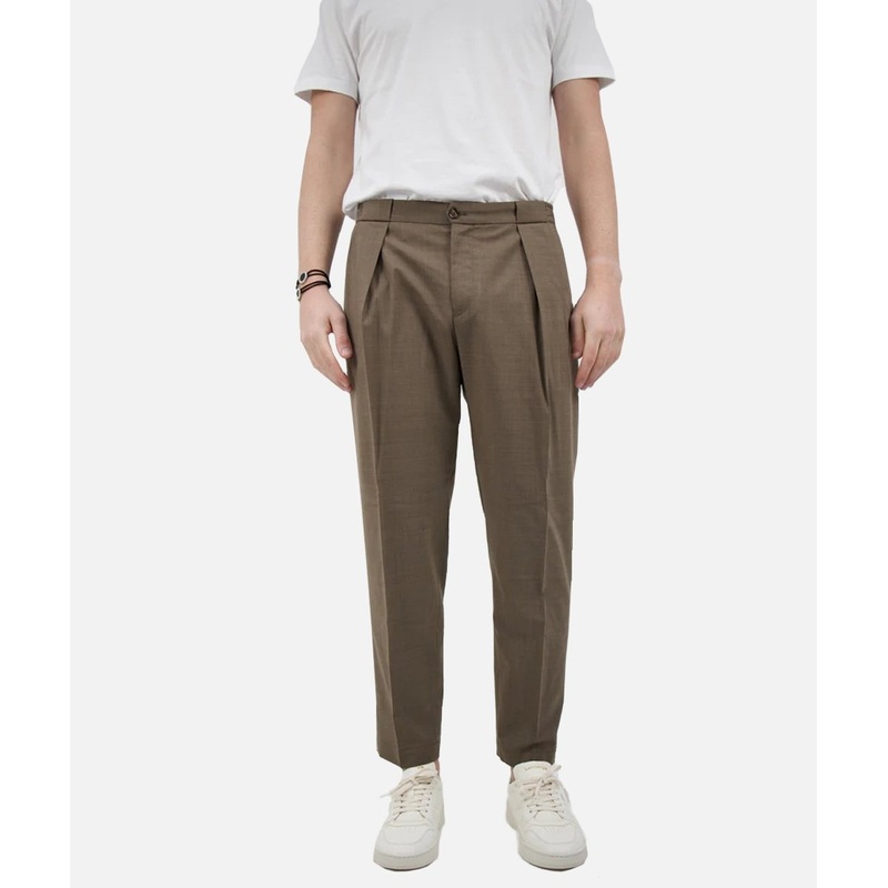 BRIGLIA PortobelloS- America pocket trousers in wool/poly stretch canvas