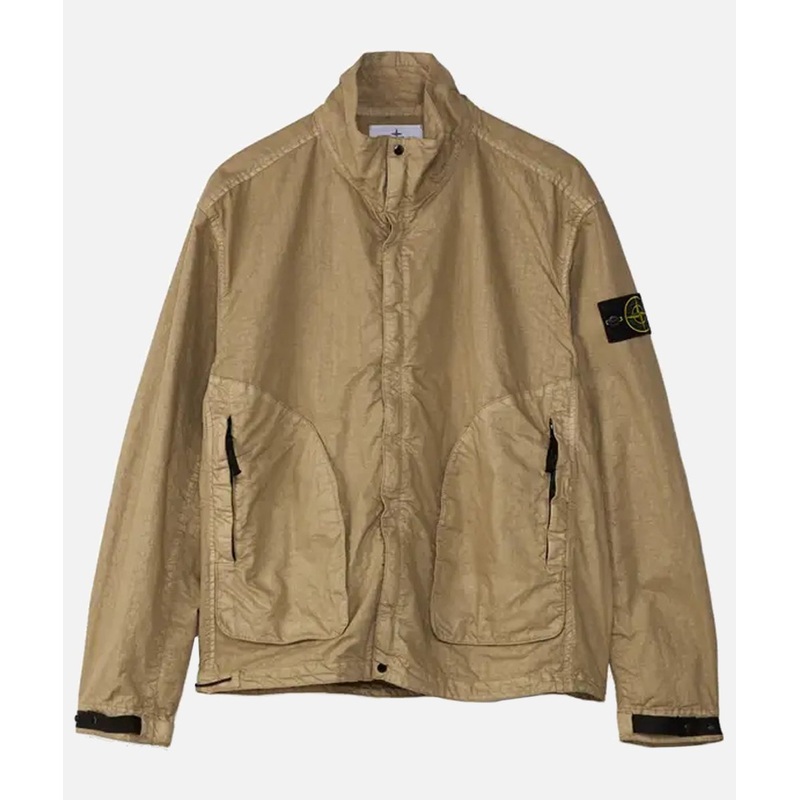 STONE ISLAND Organic-look nylon panama-tc jacket